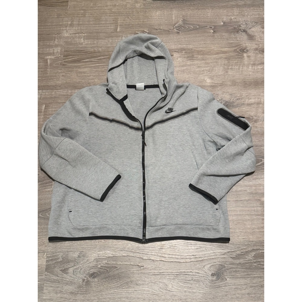 Nike Tech Fleece Full Zip Hoodie Mens XXL Grey Heather CU4489-063